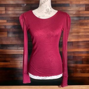 🍓 4 for$25 Free People. Intimately. Sheer delicate long sleeved top